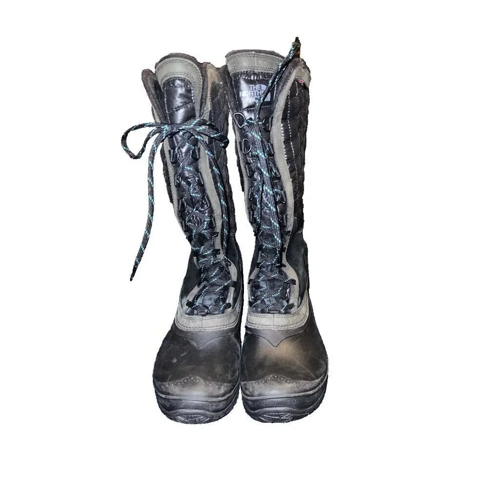 THE NORTH FACE Thermoball Womens Utility Tall Black Quilted Boots Sz 9US